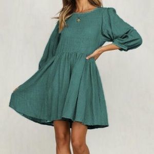 New Lightweight Flowy Casual Green Dress